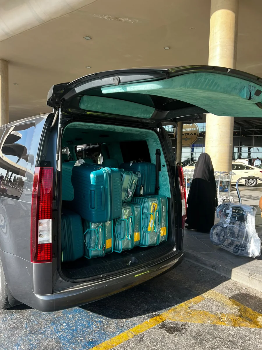 Luggage space in private van